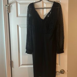 Grace Karen black, long sleeve dress